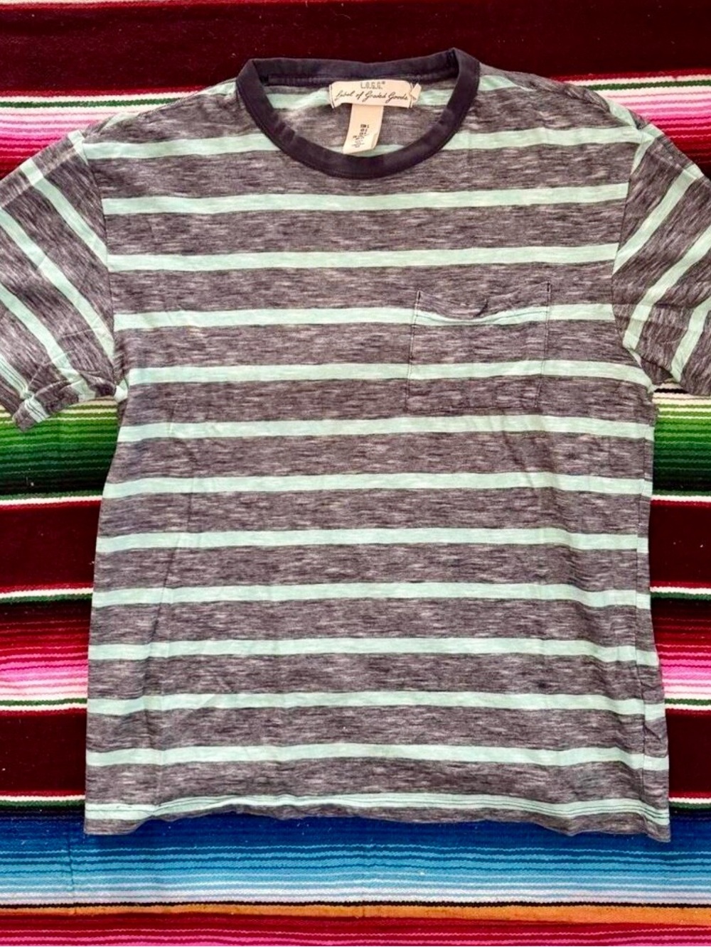 H&M Striped Short Sleeve Pocket Tee